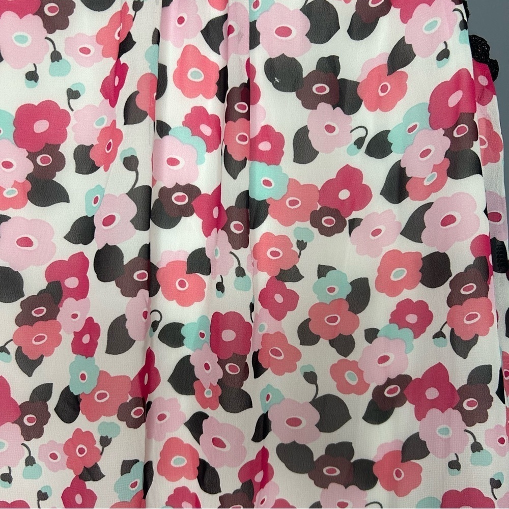 Kate Spade Floral Pink and Black Kids Dress ruffle size 10 - Picture 9 of 12